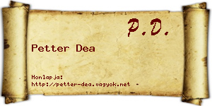 Petter Dea névjegykártya
